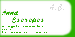 anna cserepes business card